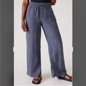 Retreat wide leg linen pant.”Raining violet” color